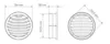 Решетка вентиляционная d108-115/131-139 мм с декоративными кольцами (темно-серая)