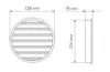 Решетка вентиляционная металлическая d125/D128 мм обточенная (серая)