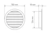 Решетка вентиляционная металлическая d125/D150 мм (серая)