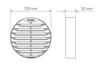 Решетка вентиляционная проходная в канал 132 мм (серая)